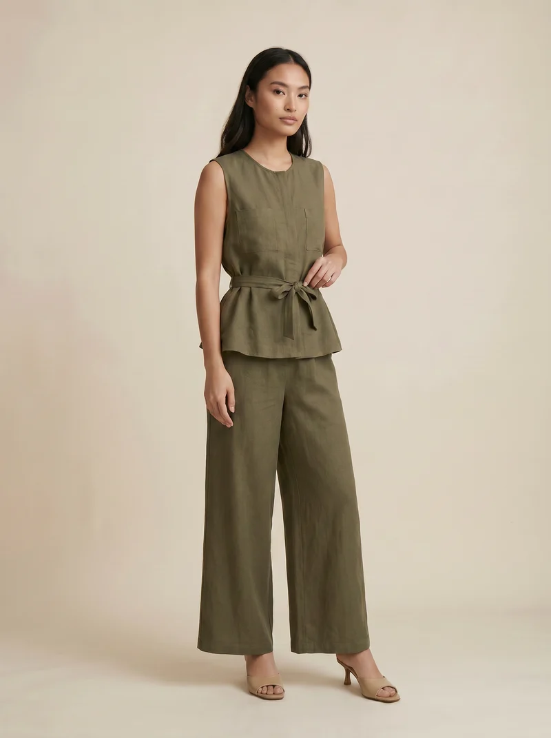 Pantalone gamba larga con elastico vita - Ve.milit.