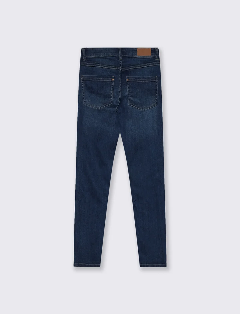 Jeans super skinny 5 tasche vita media - DENIM SCURO