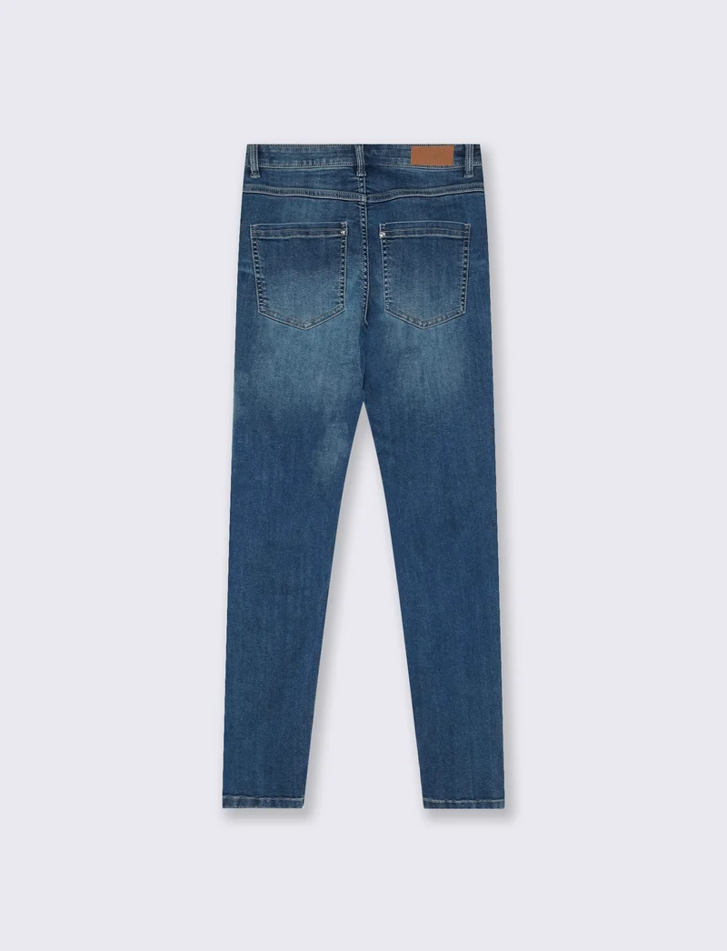 Jeans super skinny 5 tasche vita media - Denim