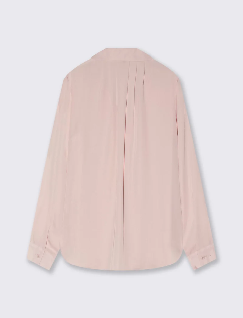 Camicia manica lunga con pieghe posteriori - Rosa polvere