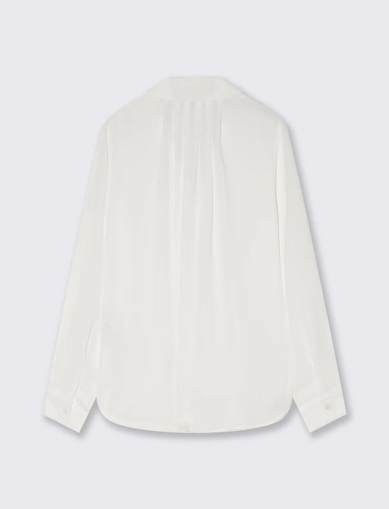 Camicia manica lunga con pieghe posteriori - Bianco latte