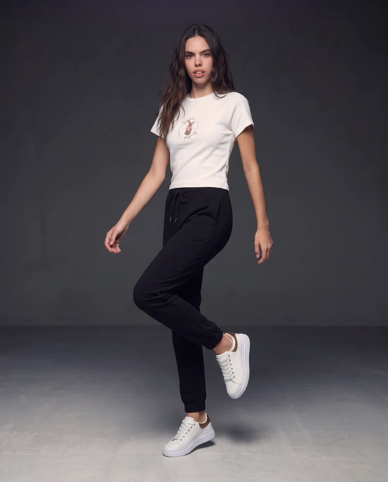 Pantaloni tuta con coulisse in vita - Nero