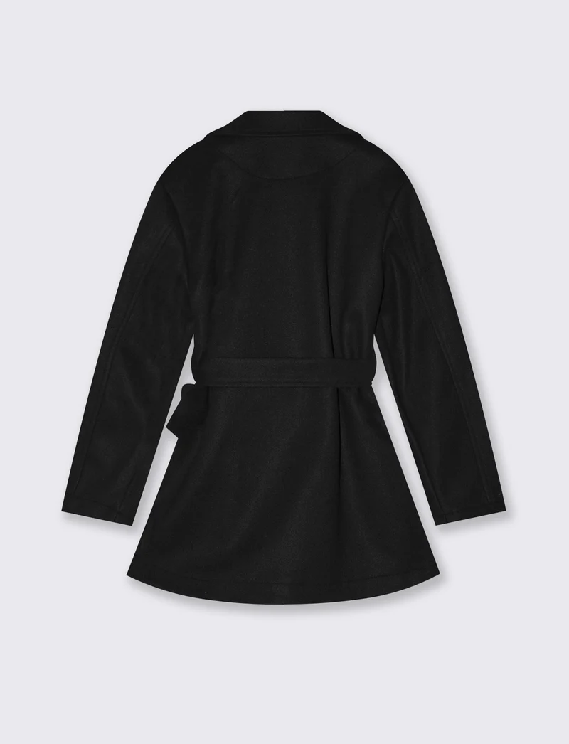 Cappotto da bambina in morbido panno - Nero