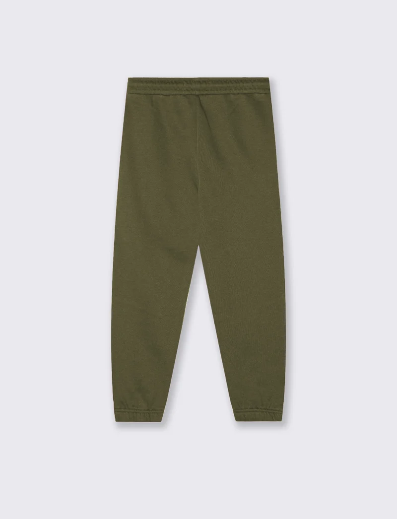 Jogger in Felpa con Coulisse e Patch - Verde militare