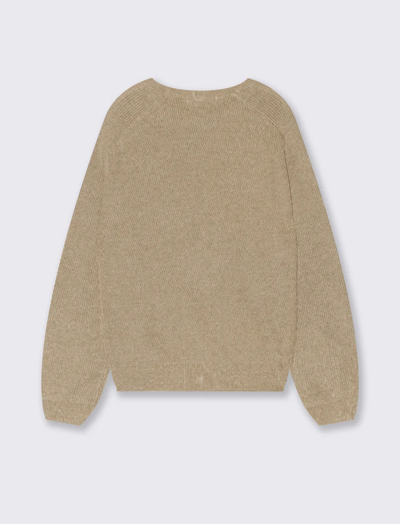 Maglia raglan comoda in due colori - Beige scuro