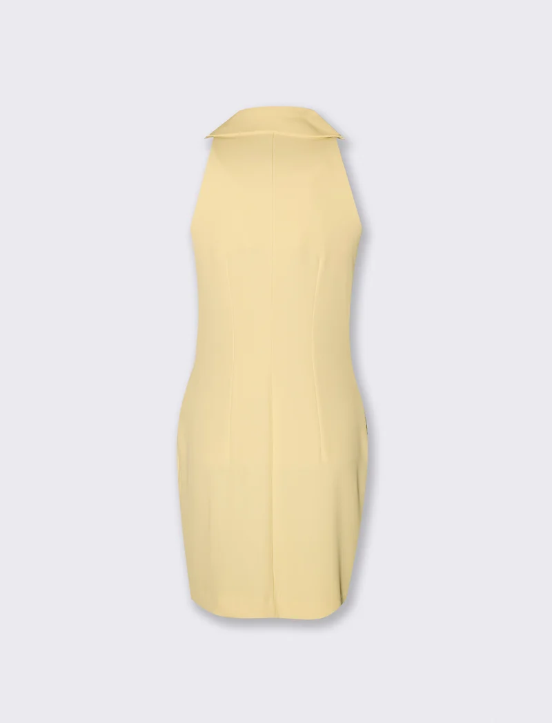 Vestito mini a portafoglio doppiopetto donna - Giallo