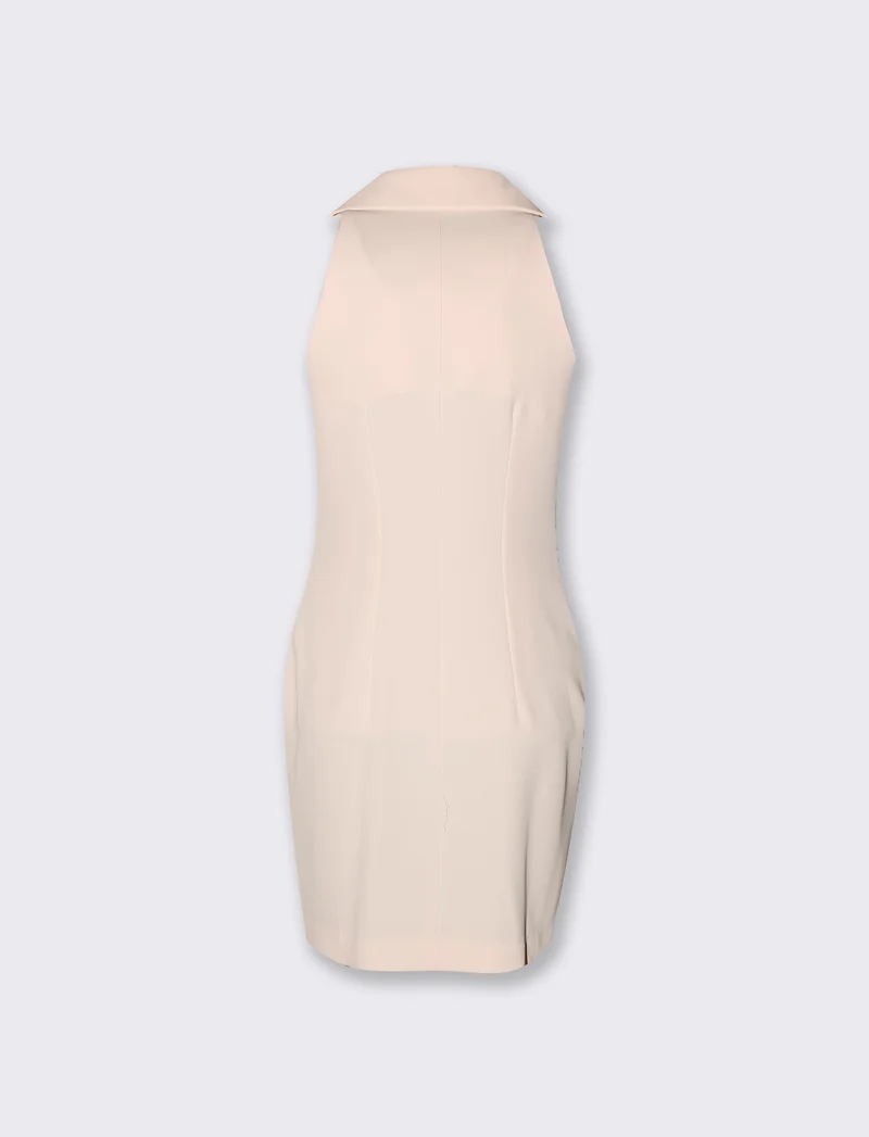 Vestito mini a portafoglio doppiopetto donna - Bianco