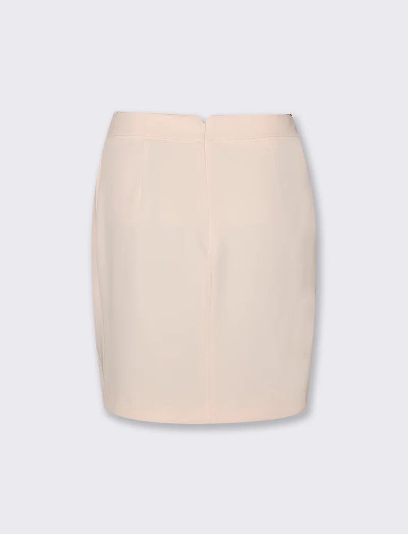 Gonna mini con bottone frontale per donna - Bianco