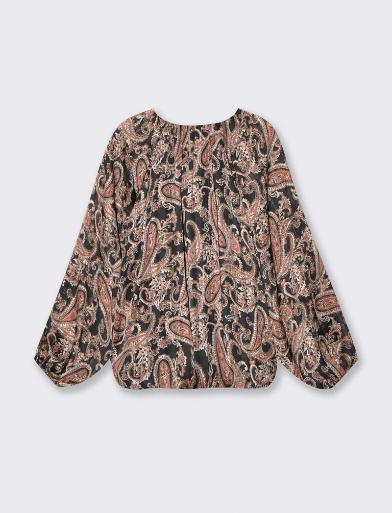 Blusa ampia con scollo a V elegante - var 1