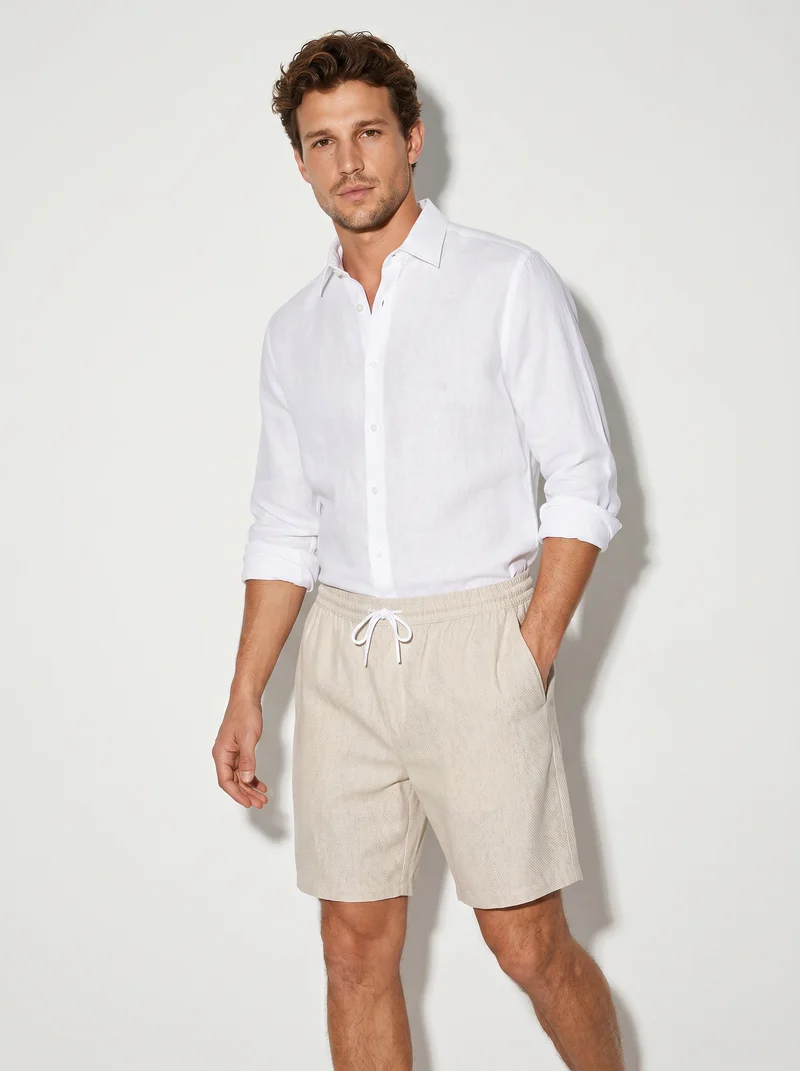Bermuda Jogger Jacquard Relaxed Fit - Sabbia