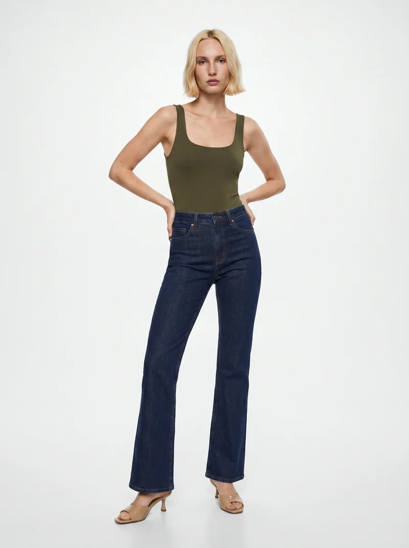 Jeans bootcut 5 tasche regular waist - DENIM SCURO