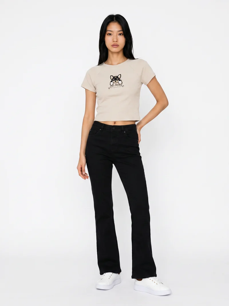 T-shirt crop manica corta raglan - var 2