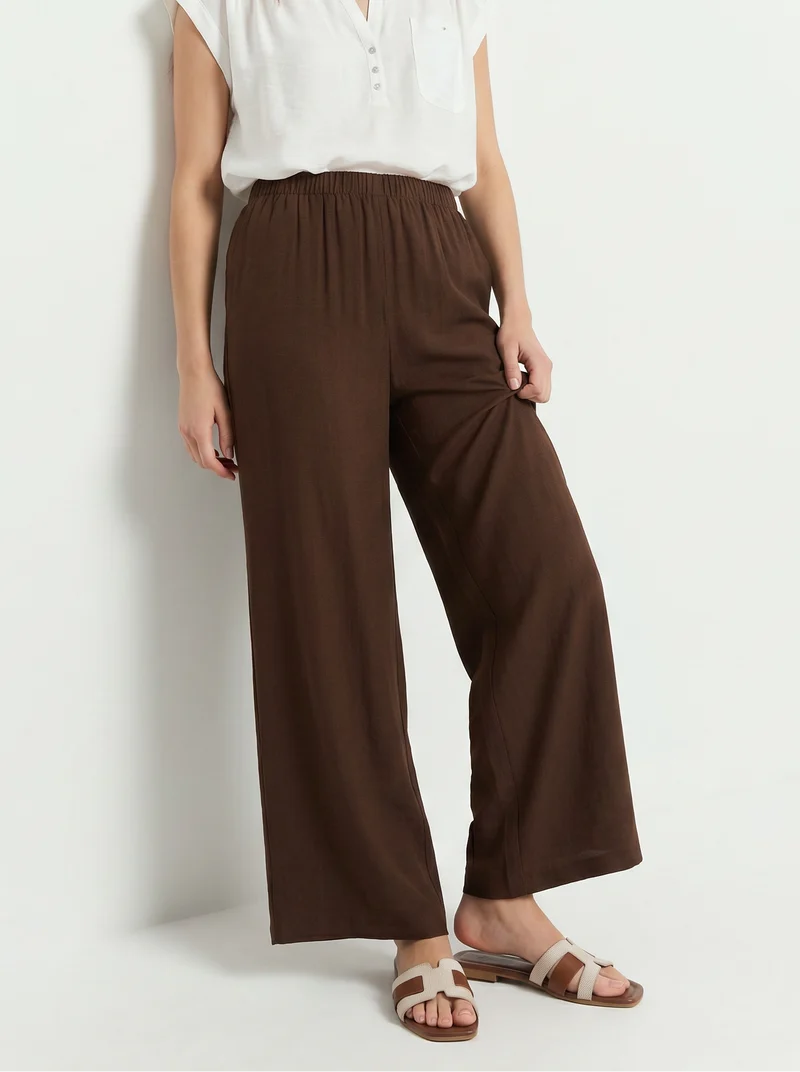 Pantalone Elasticizzato con Vestibilità Orbida - Moro