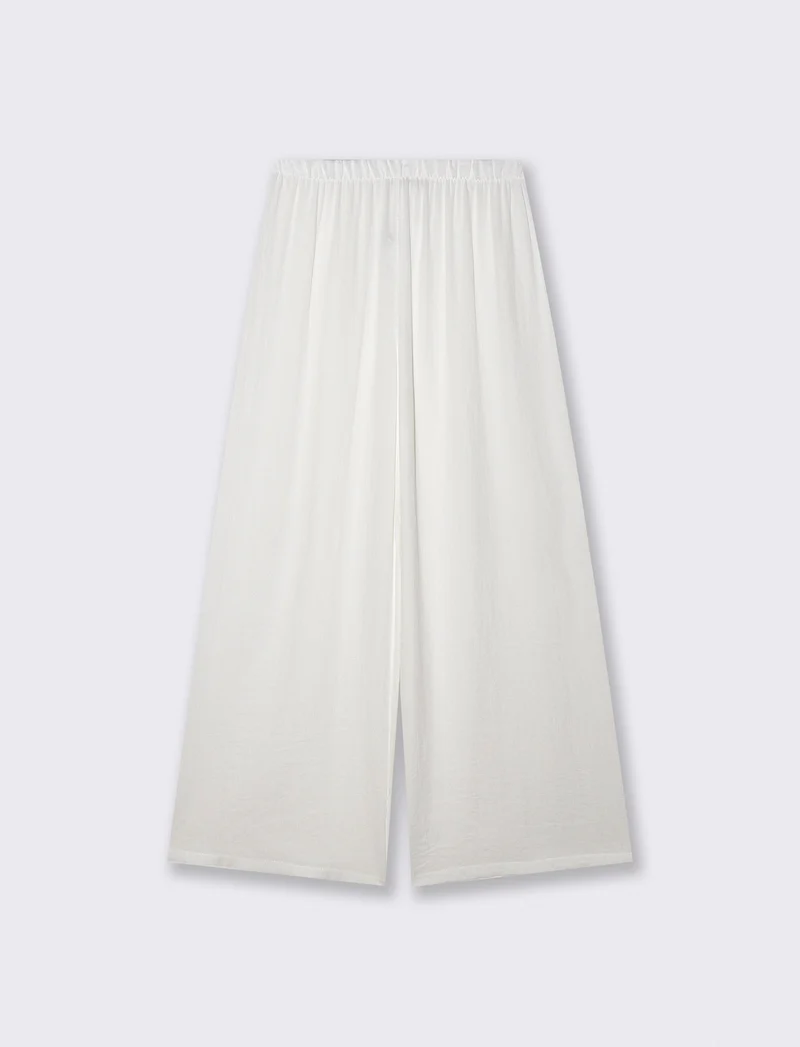 Pantalone Elasticizzato con Vestibilità Orbida - Bianco