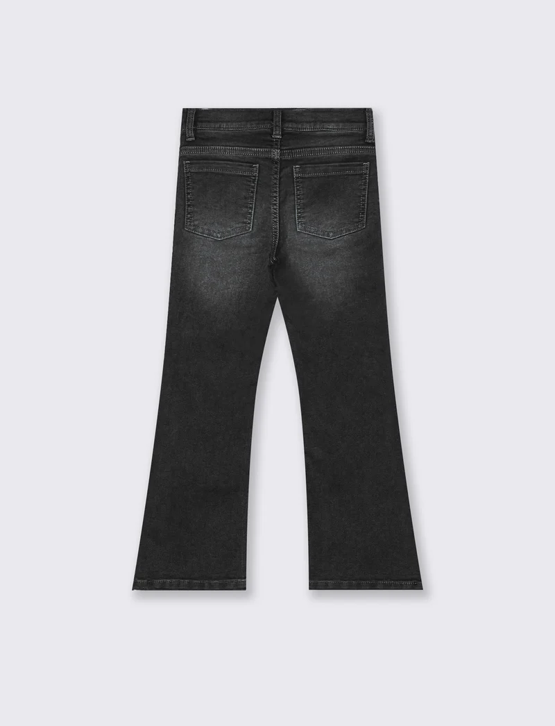 Jeans da bambina in denim svasati - Nero