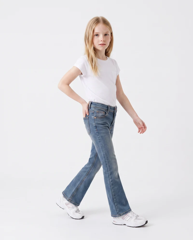 Jeans da bambina in denim svasati - Denim