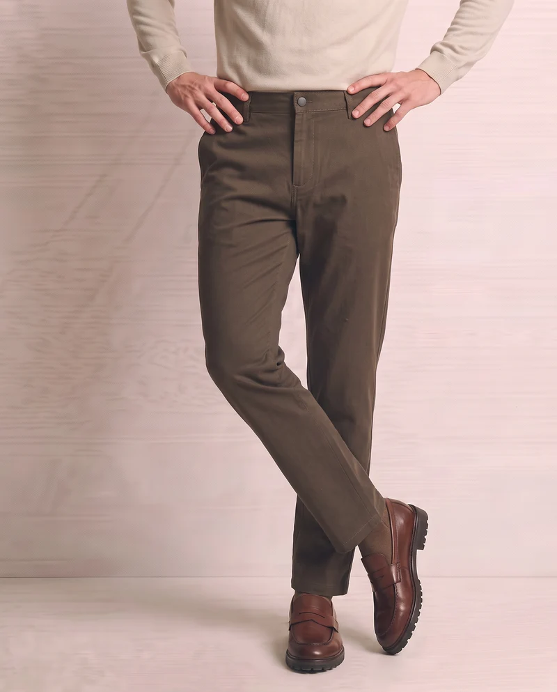Pantaloni Chino Jogger Slim Fit Comfort - Moro