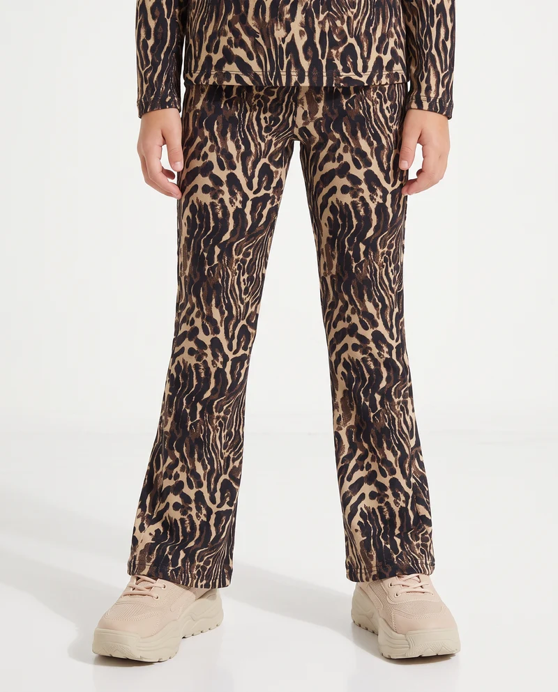 Leggings in ciniglia maculati e a zampa - Tigrato