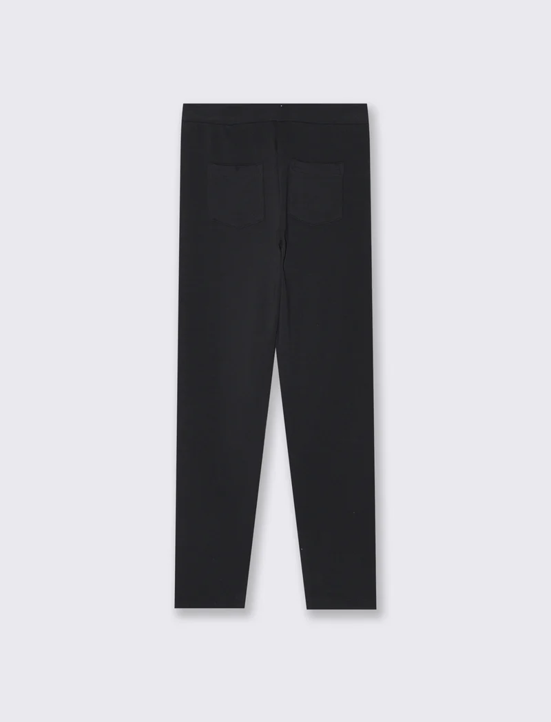 Leggings in interlock con borchie laterali - Nero