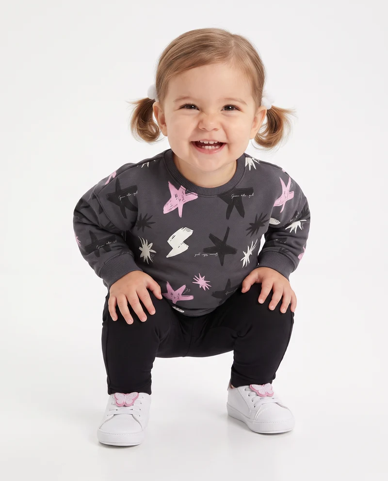 Leggings in felpa elastica con tasche - Nero