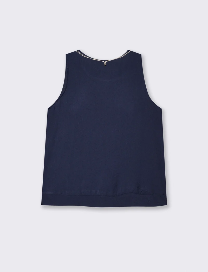 Casacca morbida giromanica con collana donna - Blu