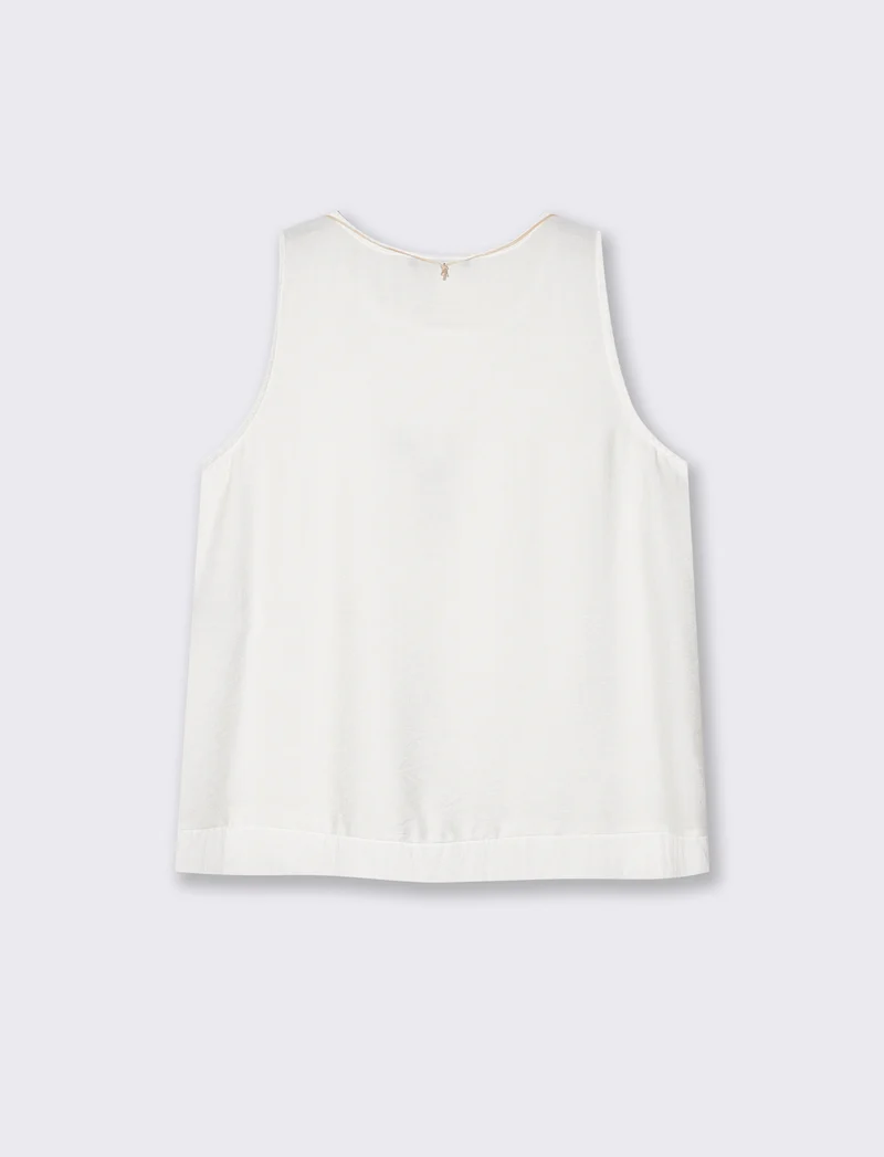 Casacca morbida giromanica con collana donna - Bianco