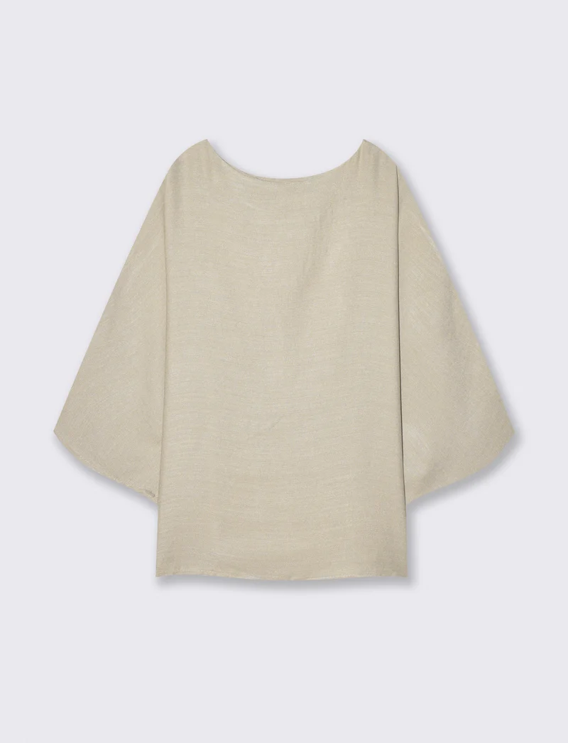Maglia Manica a Tre Quarti Morbida - Grigio fango