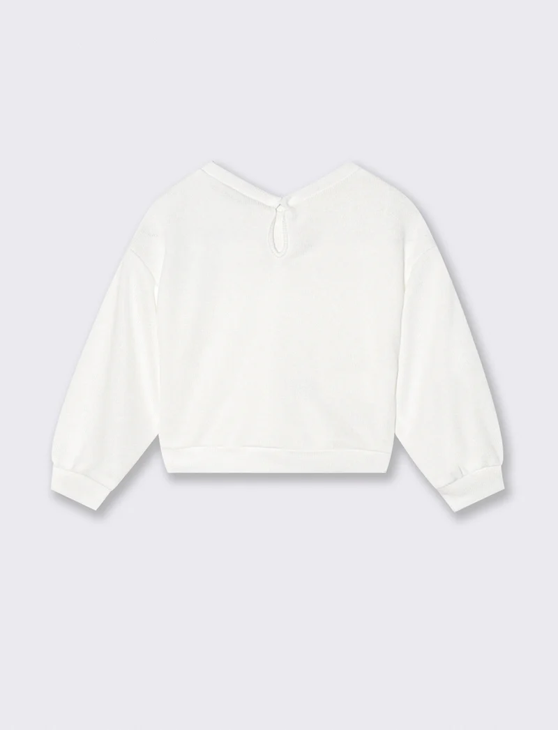 Maglia neonata con fiocco decorativo - Bianco