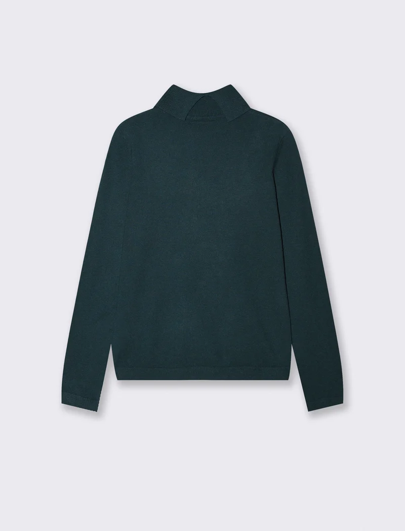 Pullover basico collo alto slim fit - Ottanio