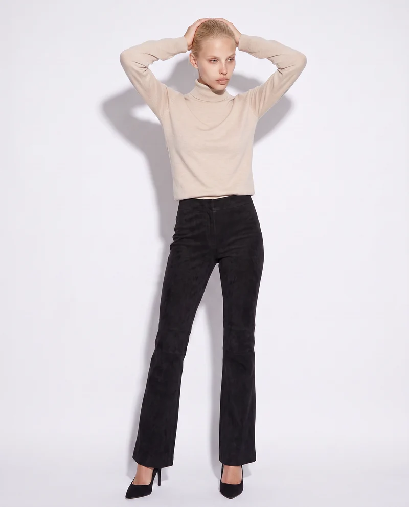 Pullover basico collo alto slim fit - Avorio