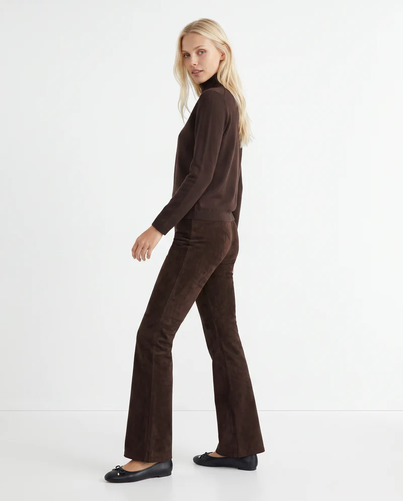 Pullover basico collo alto slim fit - Moro