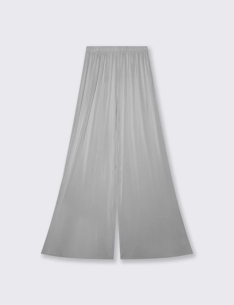 Pantaloni Morbidi Dritti con Elastico - Grigio