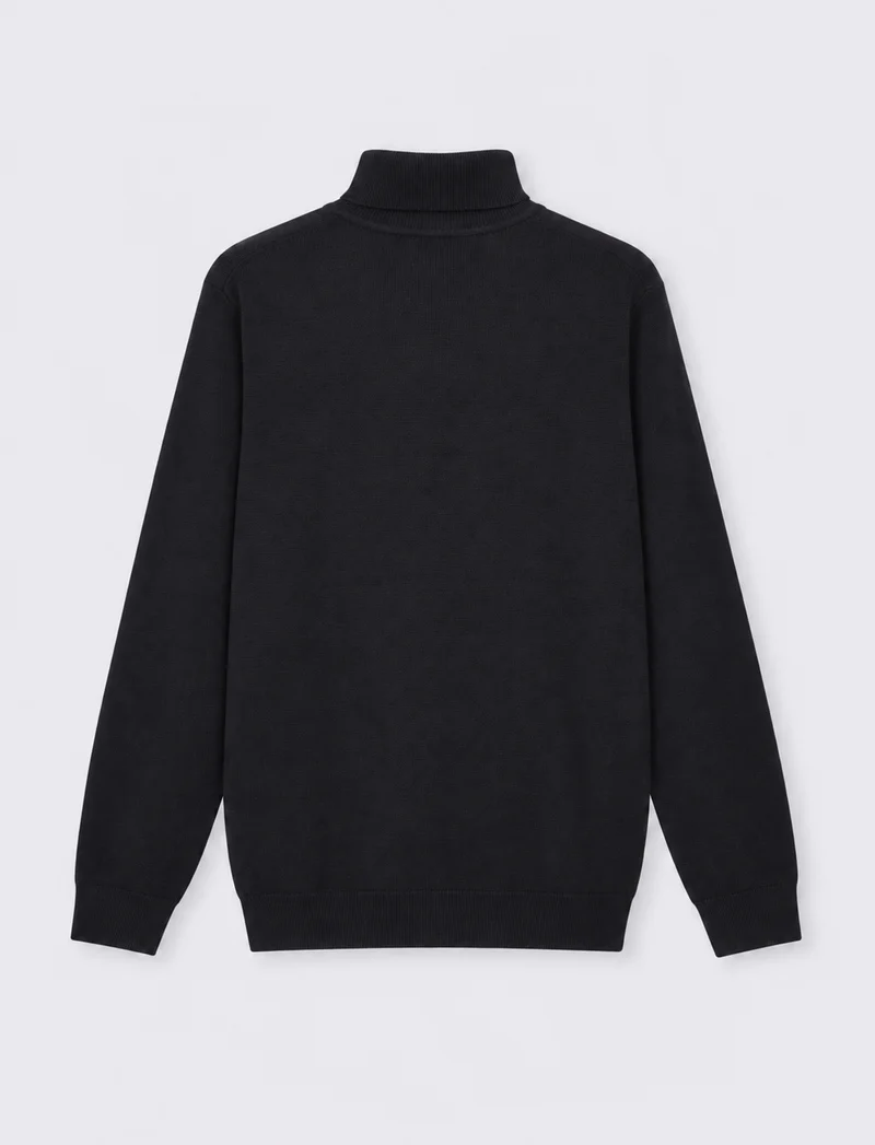 Maglia Collo Alto Regular Fit Basic - Blu