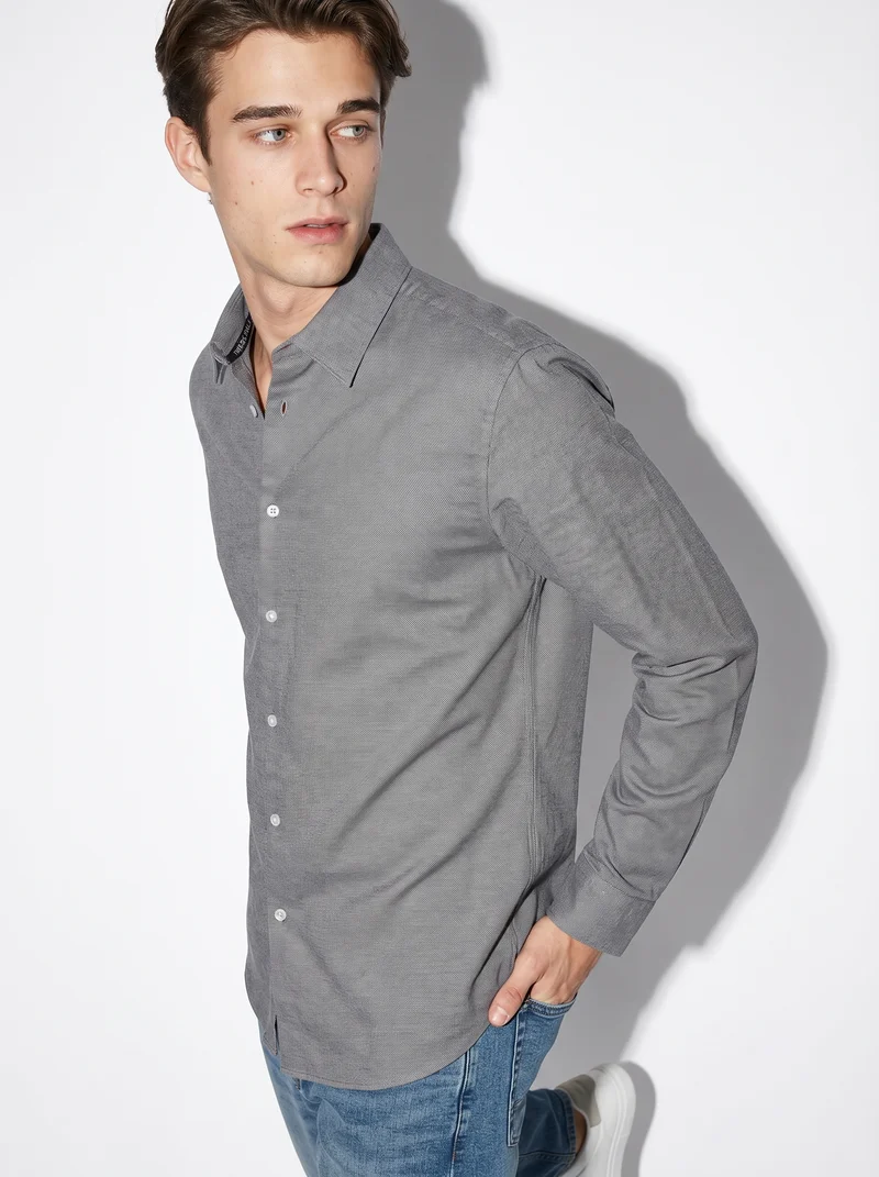 Camicia Oxford Regular Fit con Colletto Francese - Blu
