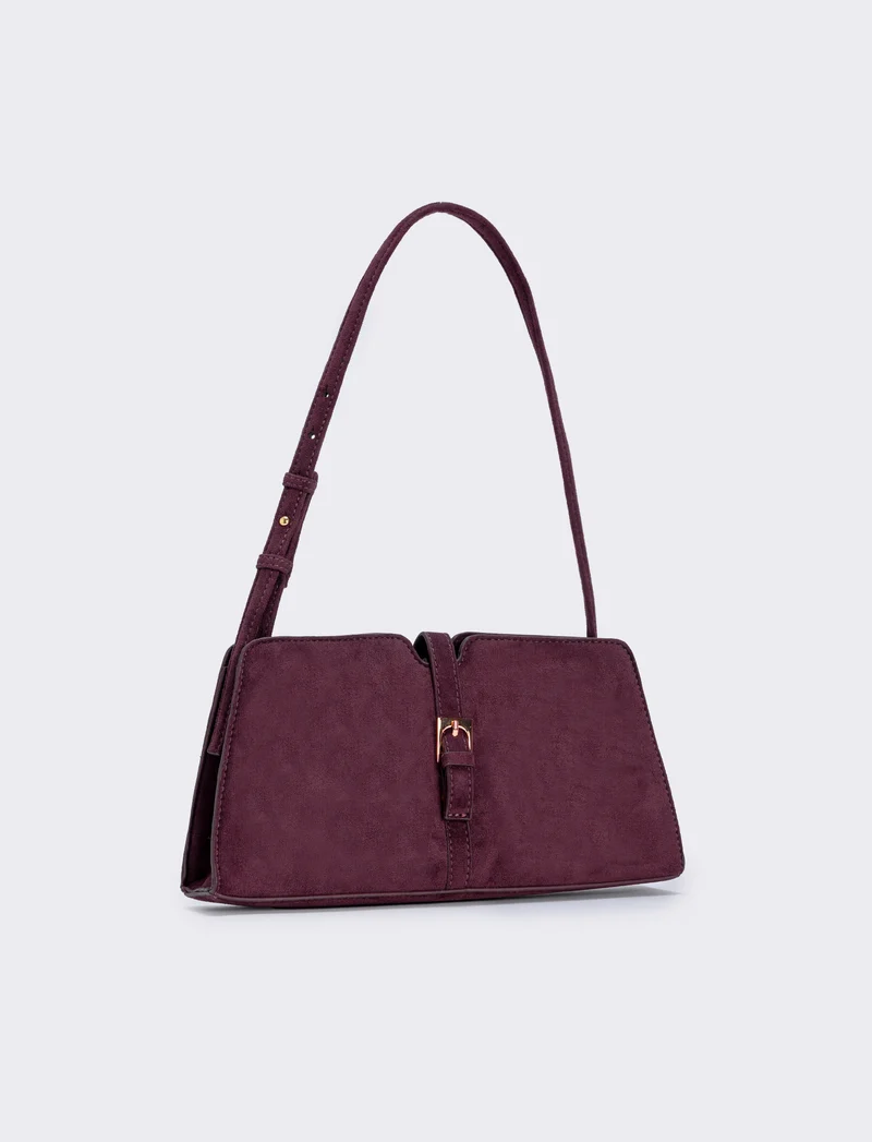Borsetta suede con fibbia elegante - Bordeaux