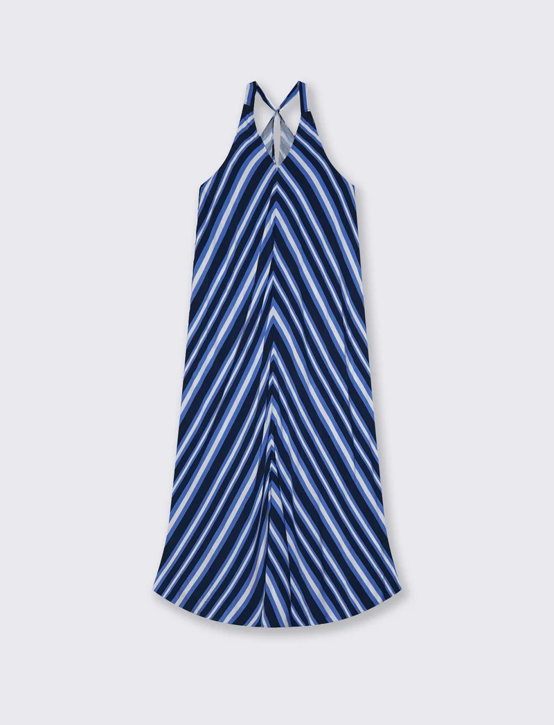 Vestito lungo con scollo a V e nodo - var 1