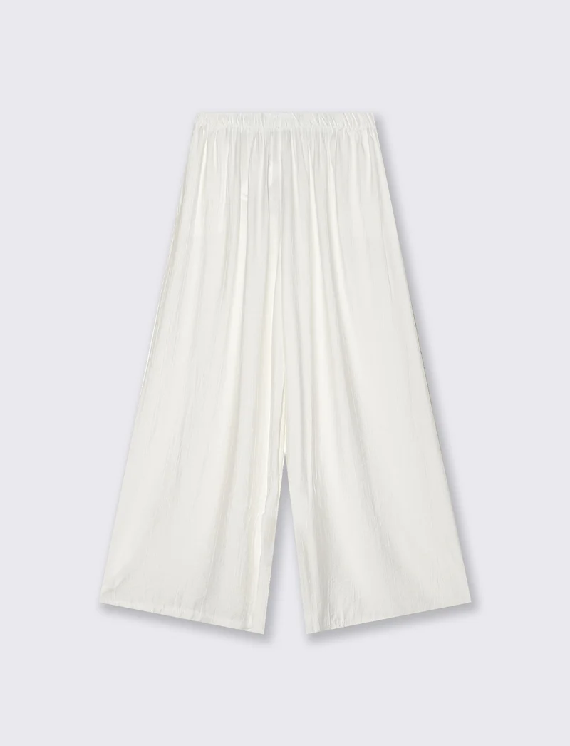 Pantaloni Elasticizzati con Vestibilità Morbida - Bianco
