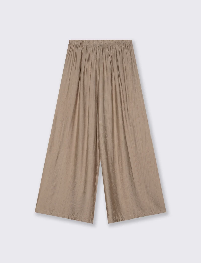 Pantaloni Elasticizzati con Vestibilità Morbida - Beige
