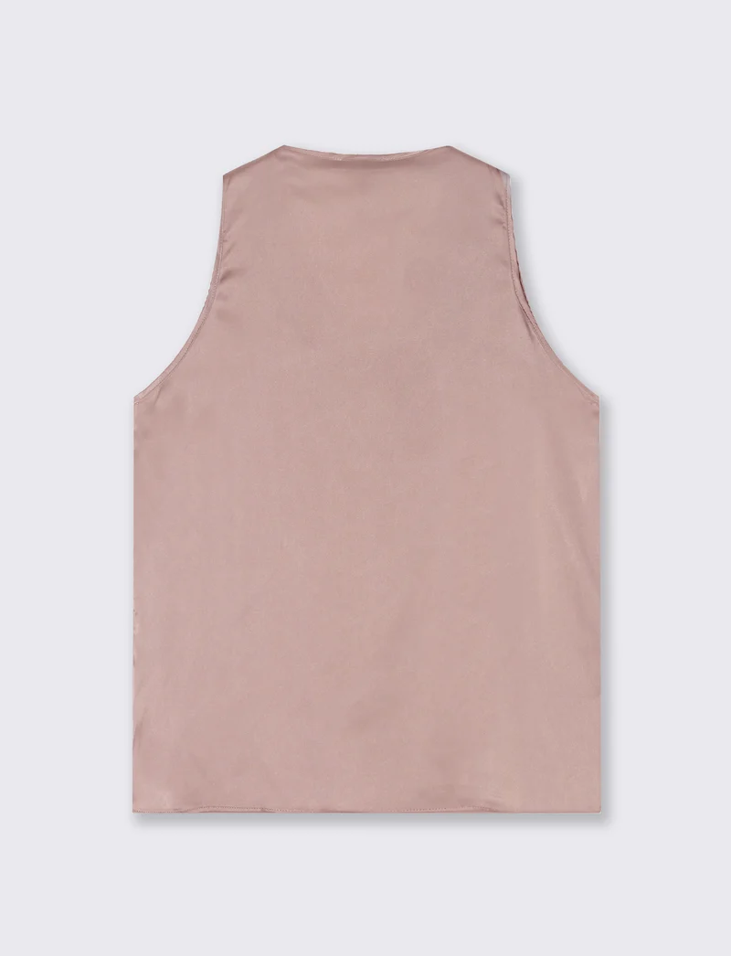 Top Scollo a V in Tessuto Leggero - Rosa