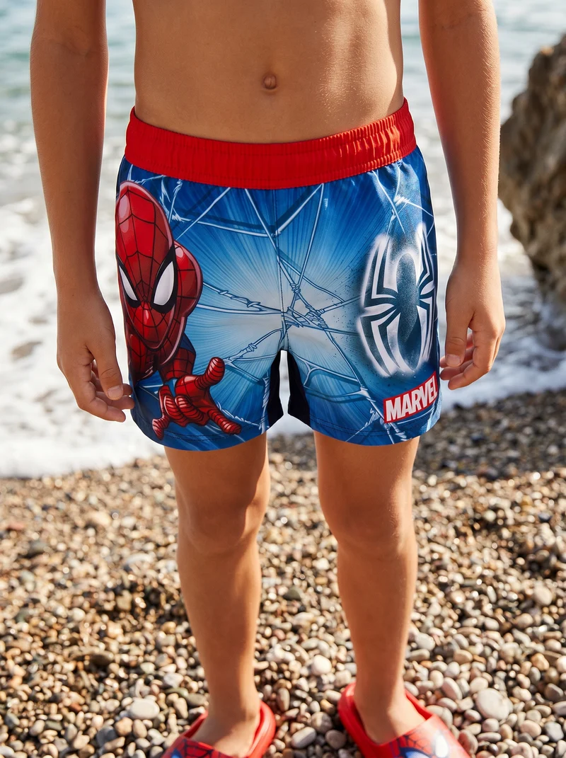 Costume boxer elastico con Spiderman - Blu navy
