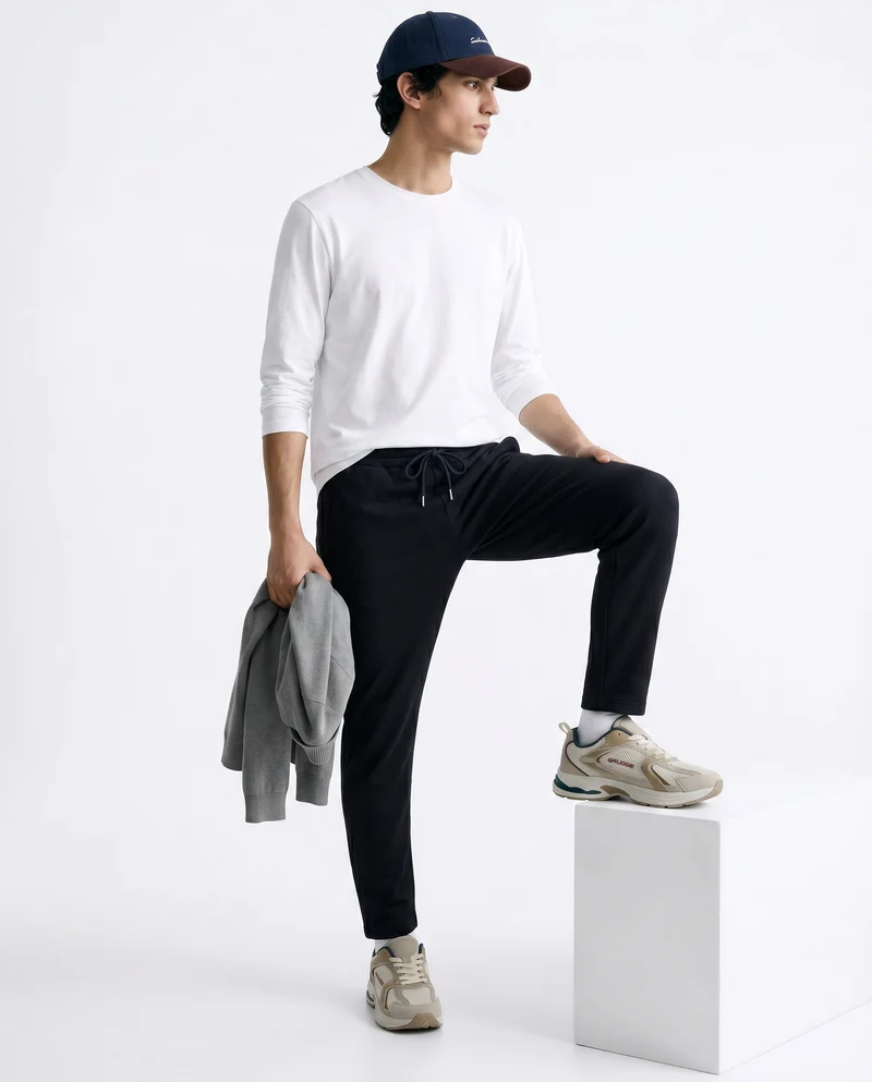 Pantaloni in felpa con vita jogger - Nero