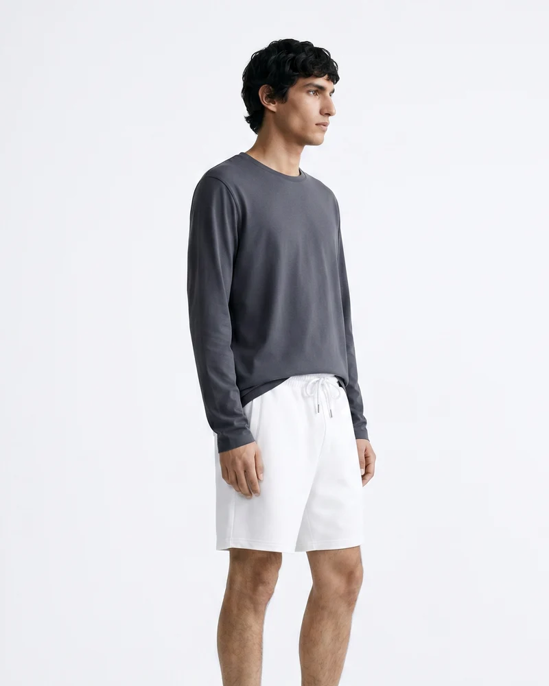 T-shirt slim fit maniche lunghe girocollo - Avion