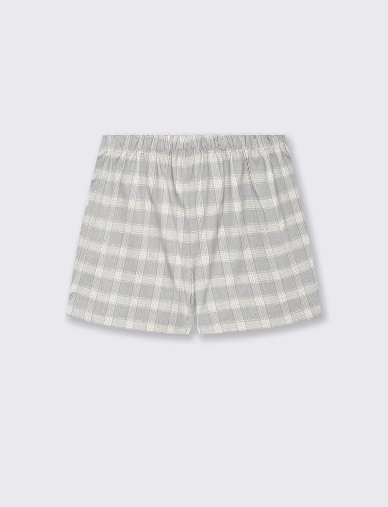 Short finta gonna in leggero madras - Grigio