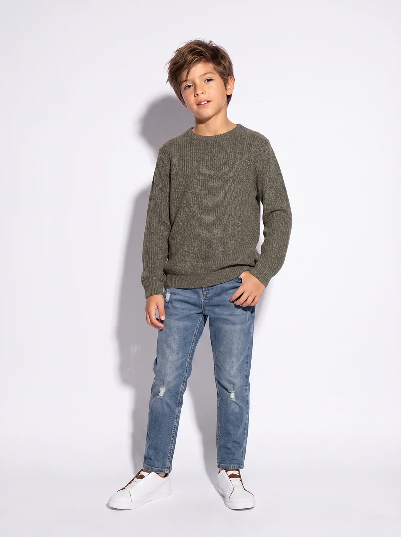 Maglioncino in maglia comodo e versatile - Verde militare