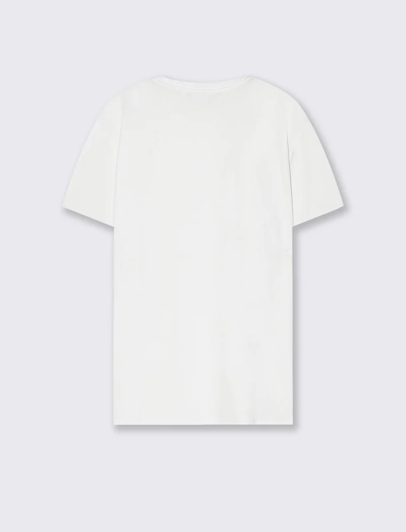 T-shirt girocollo in cotone mercerizzato - Bianco