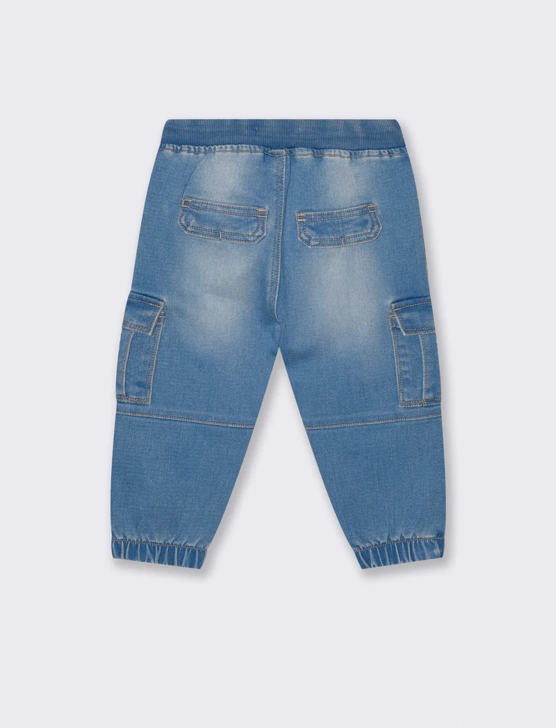 Pantaloni effetto denim ampi e comodi - Denim chiaro