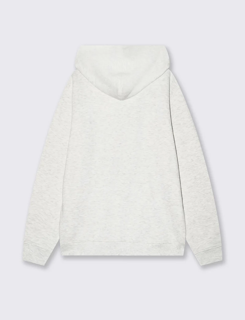 Felpa cappuccio con cerniera basic - Grigio mel.