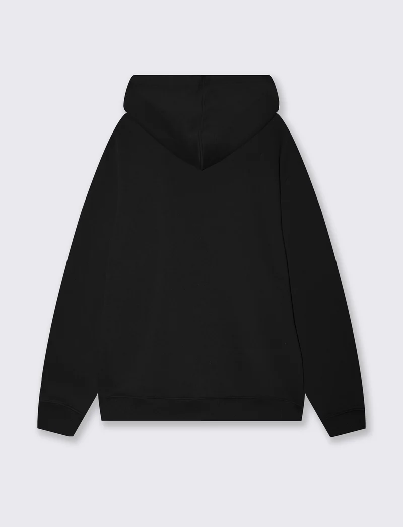 Felpa cappuccio con cerniera basic - Nero