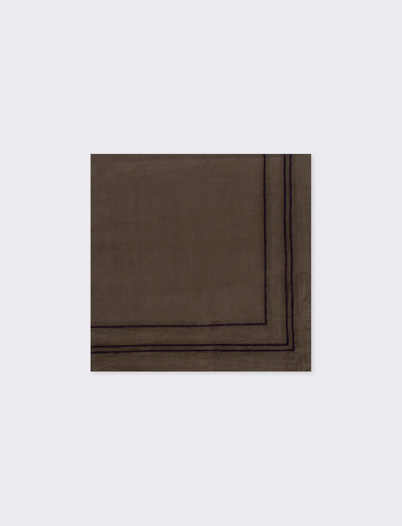 Foulard uomo con riga ricamata unita - Verde