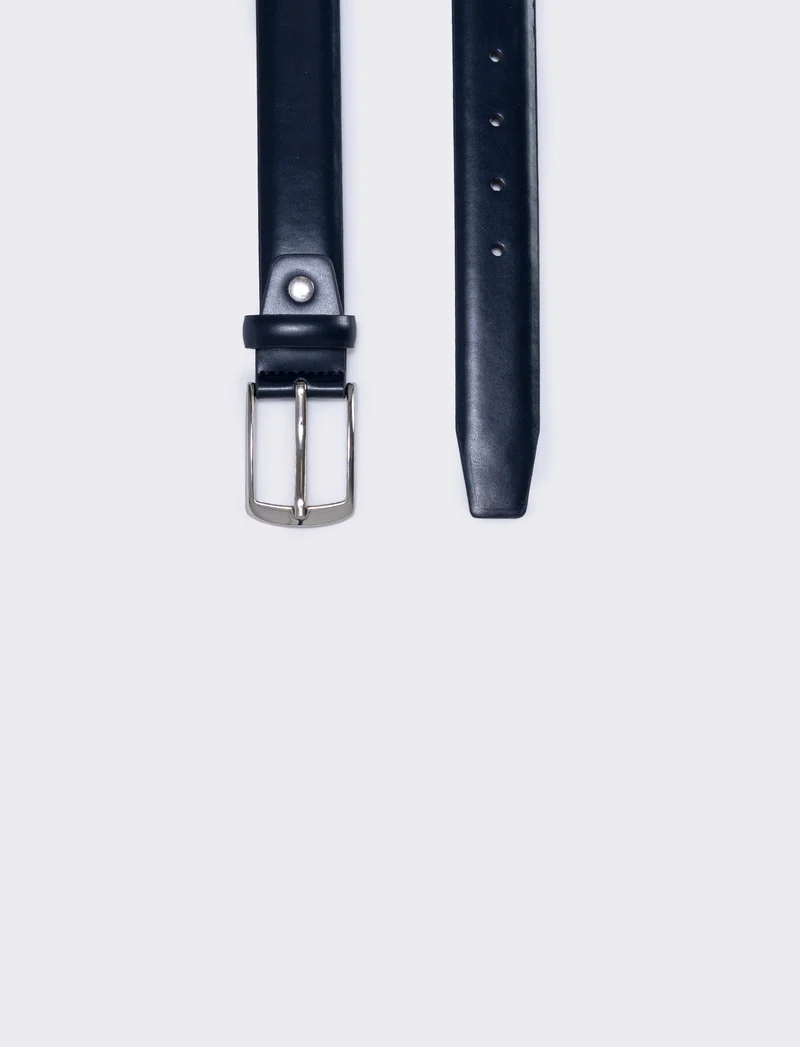 Cintura bombata liscia 3,5 cm uomo - Blu